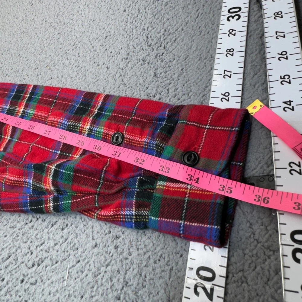 Polo Ralph Lauren Shirt Mens Medium Red Plaid Flannel Heavyweight Button Up
